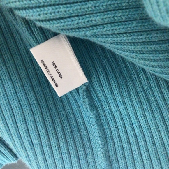 Eileen Fisher sweater women small blue cotton wide collar wrap cardigan - Picture 2 of 7